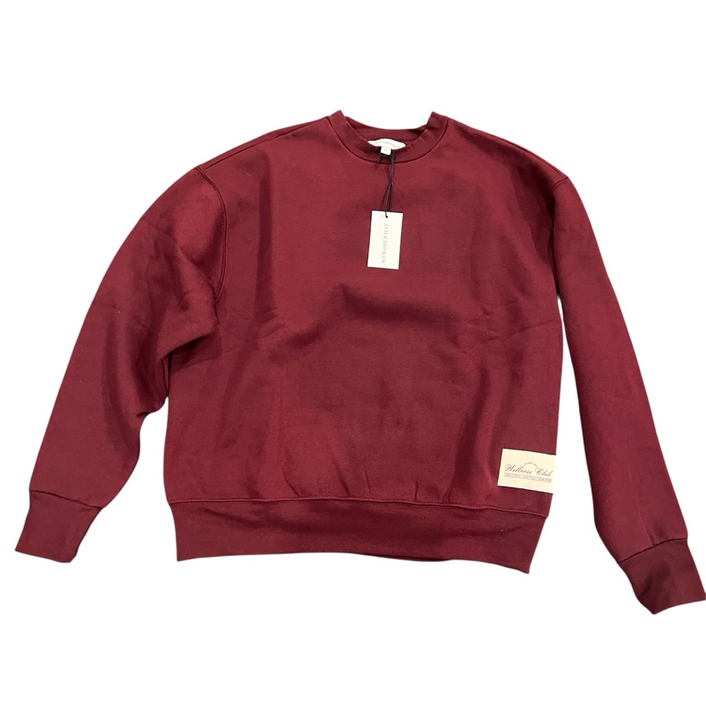 NWT WeWoreWhat Deep Red Crewneck Sweatshirt Retail $88